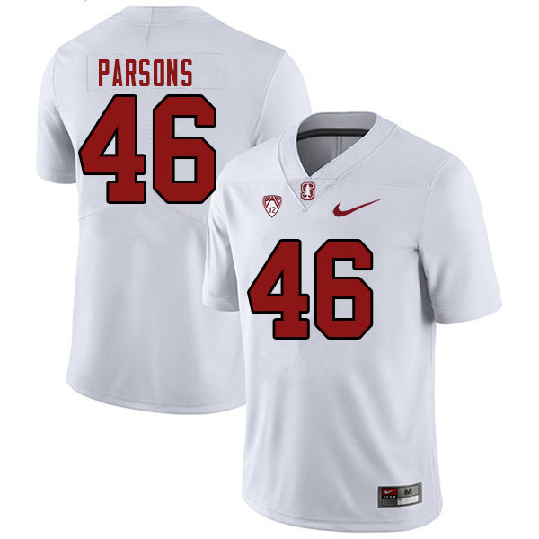Men #46 Bailey Parsons Stanford Cardinal College Football Jerseys Sale-White - Click Image to Close